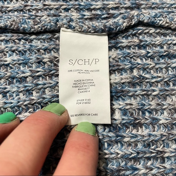 CAbi Casual Sleeveless Knit Cardigan Sweater Variegated Heather Blue Size Small - Picture 3 of 7